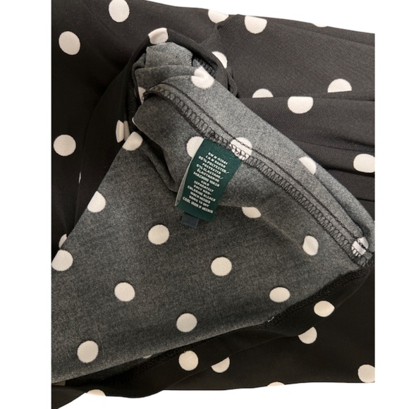 Lauren Ralph Lauren Women's Black and White Polka Dot Midi Dress. Size 10. - Picture 5 of 5